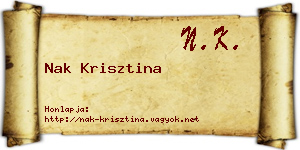 Nak Krisztina névjegykártya
